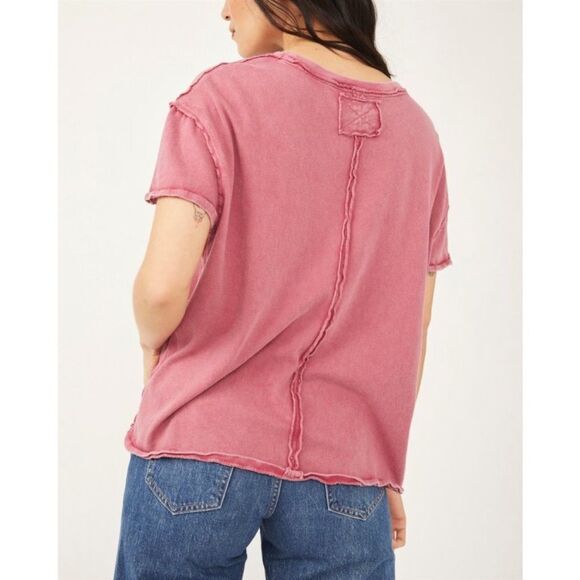Free People Cut It Out Tee In Orchid Rain - Picture 4 of 6